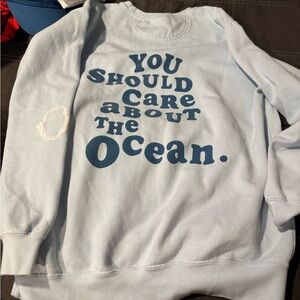 Comfort Colors Sky Blue Save the Ocean Sweatshirt